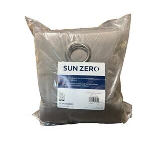 SUN ZERO LICHTENBERG Gray 1 panel pair blackout curtains 104in x 63in New